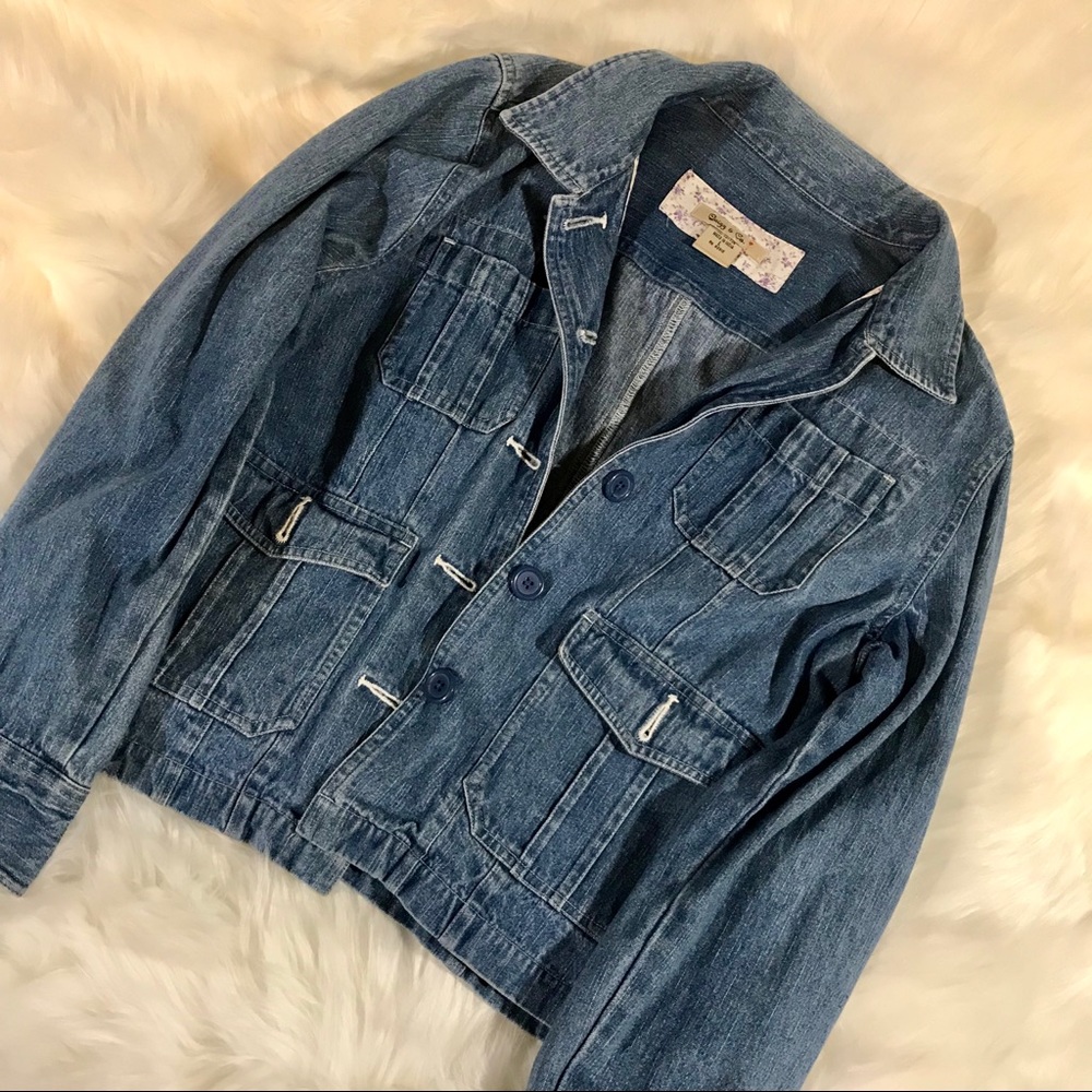 Denim Jacket w/ Blue Buttons